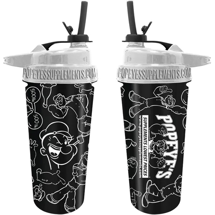 Popeye's Gear Stainless Steel Shaker Line Art Design w/ Flip Lid